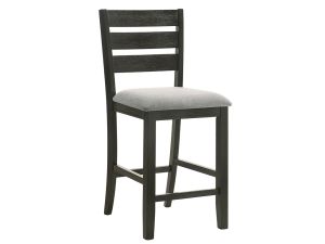 Bardstown Charcoal Linen Padded Counter Stool