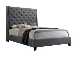 Chantilly Gray Upholstered Bed