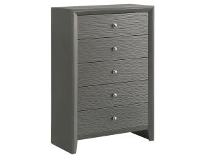 Denker Gunmetal 5 Drawer Chest