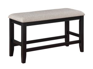 Fulton Black & Light Grey Counter Height Cushioned Bench