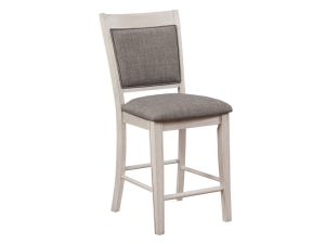 Fulton White & Light Grey Padded 24" Counter Stool