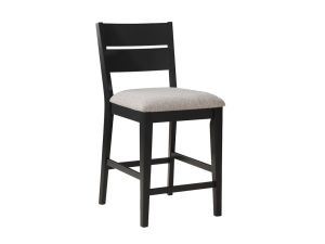 Mathis Grey/Black Cushioned Counter Stool