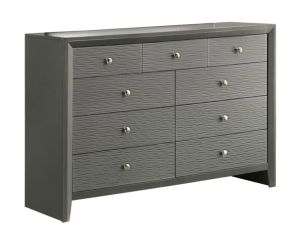 Denker Gunmetal 9 Drawer Dresser