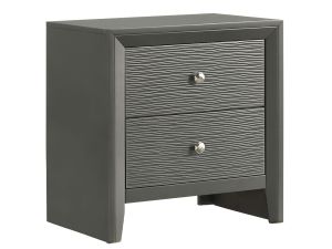 Denker Gunmetal 2 Drawer Nightstand