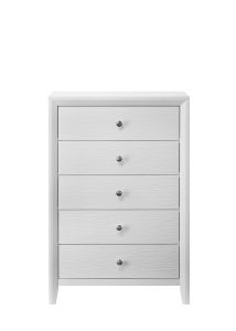 Evan White 5 Drawer Chest