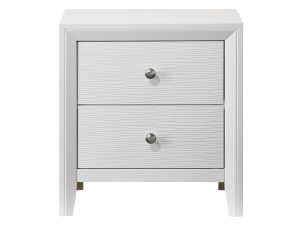 Evan White 2 Drawer Nightstand