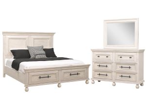 Summerhouse White 3 Piece Storage Bedroom Set