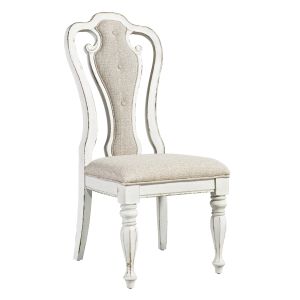 Magnolia Manor White Splat Back Upholstered Side Chair