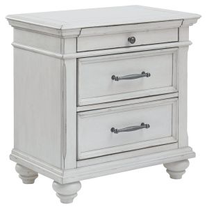 Kanwyn Whitewash 3 Drawer Nightstand