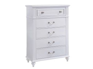 Alana White 5 Drawer Chest