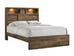 Bailey Driftwood Bookcase Bed w/Bluetooth Speakers