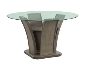 Dapper Grey 54" Round Glass Top Dining Table