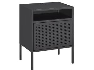 Ember Grey Metal Nightstand w/USB Port