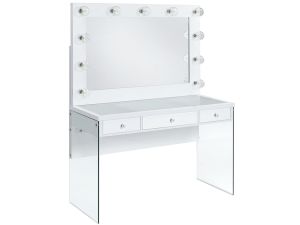 Jacey White Vanity with Mirror Lights