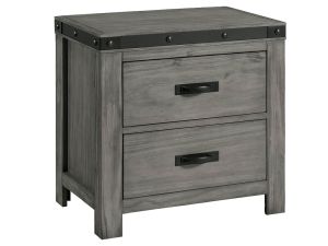 Wade Grey 2 Drawer Nightstand