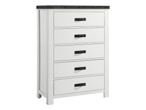 Wade White 5 Drawer Chest