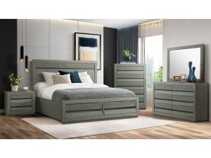 Zig Grey 4 Piece Queen Bedroom Set