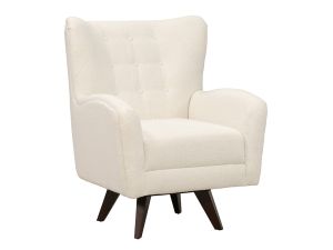 Harlow Fleeced Oyster Swivel Accent Chair