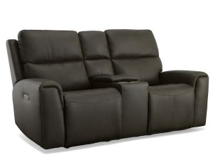 Jarvis Mica Leather Zero Gravity Power Reclining Console Loveseat w/Power Headrests