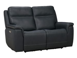 Sawyer Slate Blue Leather Zero Gravity Power Reclining Loveseat w/Power Lumbar & Headrests