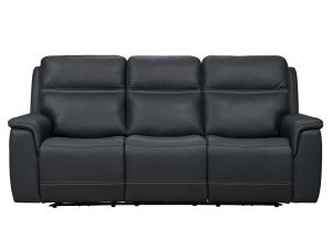 Sawyer Slate Blue Leather Zero Gravity Power Reclining Sofa w/ Power Lumbar & Headrests