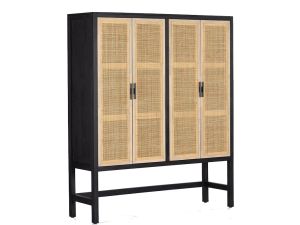 Caprice Black & Natural Cane Cabinet