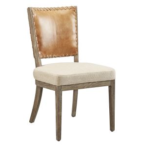 Lina Leather And Linen Side Chair