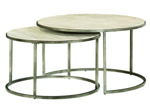 Modern Basics Antique Silver 36" Round Nesting Cocktail Table