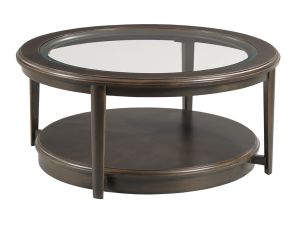 Whitaker Round Glass Top Cocktail Table with Casters