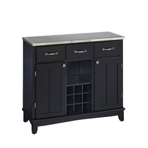 Hampton Black Buffet w/Stainless Steel Top