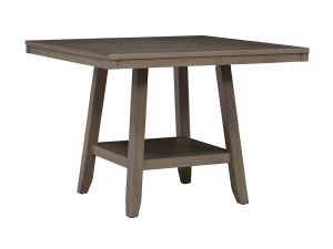 Bolin Light Grey Counter Trestle Table w/ Lazy Susan