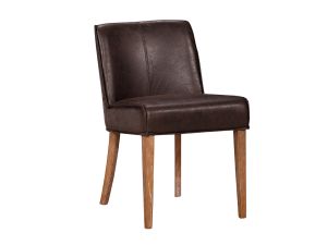 Buddy Dark Brown Leather Side Chair 