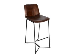 Morgan Chestnut Leather Bar Stool 