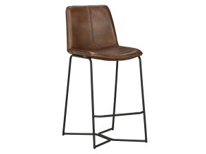 Morgan Chestnut Leather Counter Stool