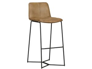 Morgan Taupe Leather Bar Stool 