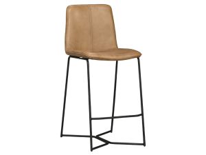 Morgan Taupe Leather Counter Stool