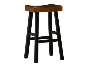 Caspian Black & Brown Bar Height Stool