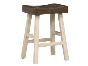 Caspian White & Coffee Counter Height Stool