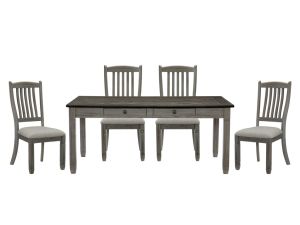 Granby Gray Dining Set - Table & 4 Chairs