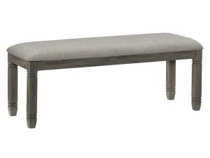 Granby Gray Cushioned Dining Bench