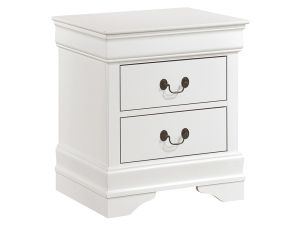 Mayville Louis Philippe White Nightstand