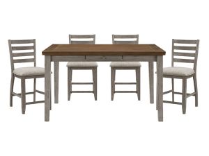 Tigard Grey Counter Height Dining Set with Table & 4 Stools