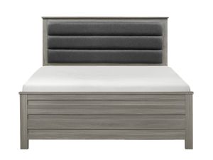 Waldorf Dark Gray Upholstered Panel Bed