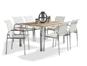 Aruba Off-White 7 Piece Outdoor Dining Set