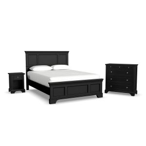 Bedford Black Queen Bed, Nightstand and Chest