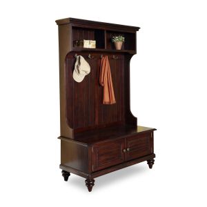 Bermuda Dark Brown Hall Tree with Storage Bench
