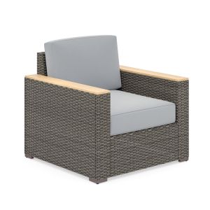 Boca Raton Gray Rattan Outdoor Arm Chair