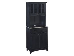 Buffet of Buffets Black Server and Hutch with Metal Top