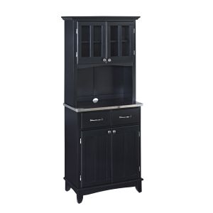 Buffet of Buffets Black Server and Hutch with Metal Top