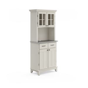 Buffet Of Buffets Off-White Server with Metal Top & Hutch
